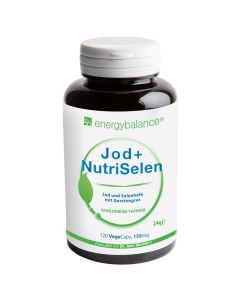 Jod + NutriSelen mit BIO Gerstengras Schilddrüse-Thyroid, 120 VegeCaps